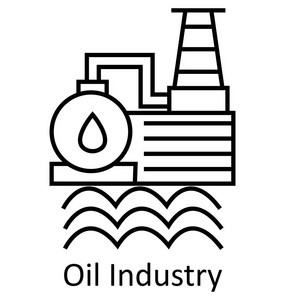 石油工业或石油工厂线隔离矢量图标可编辑