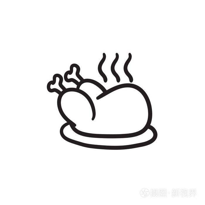 烤鸡的简笔画法图片