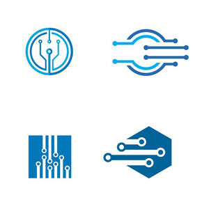 技术徽标, 设置科技矢量图标照片