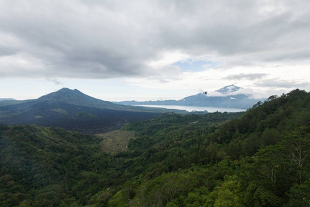 金塔马尼火山景观的巴都尔山，巴厘岛