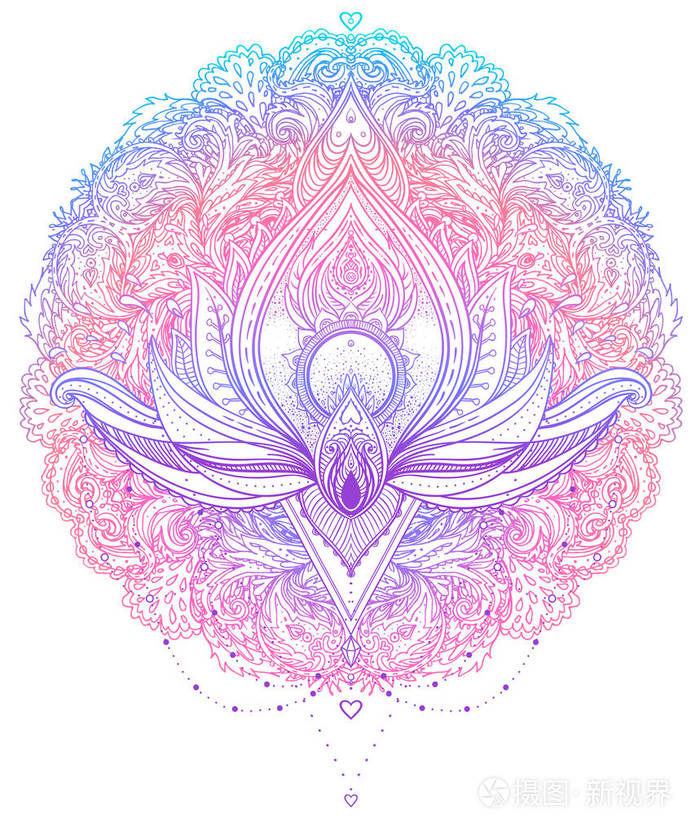 曼荼罗美丽复古的圆形图案矢量图p
