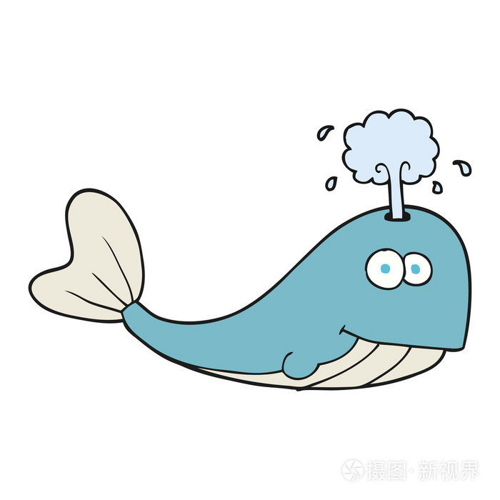 卡通鲸鱼喷出的清水