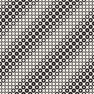 抽象的黑白相间的花纹背景。无缝的几何圈半色调。时尚现代的纹理
