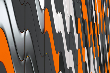 黑色 白色和橙色的模式扭曲挤压的形状
