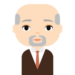 人头像.男性卡通人物.成人图标养老金领取者照片