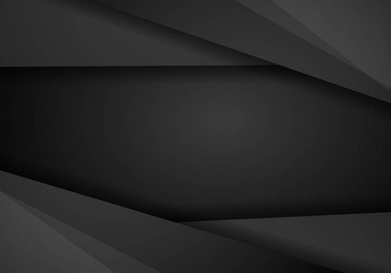 黑色背景重叠尺寸灰色矢量插图留言板, 用于文本和邮件设计的现代网站