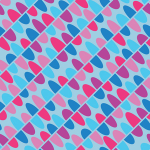 粉红色和蓝色的半圆圈。明亮的几何背景。无缝纹理