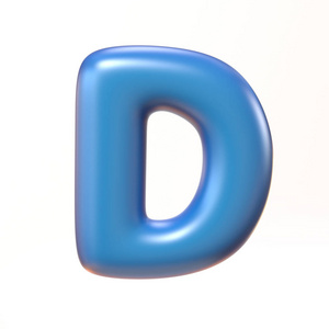 泡状 3d 字体字母 D