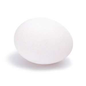 白色背景的一个原始的白色蛋被隔绝