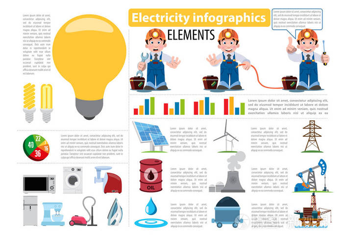 电力信息图表元素