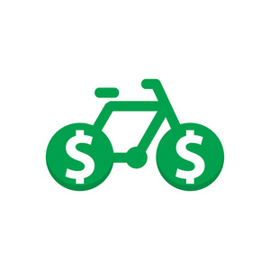 自行车钱徽标图标设计