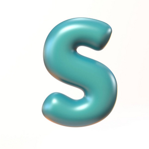 泡状 3d 字体字母 S