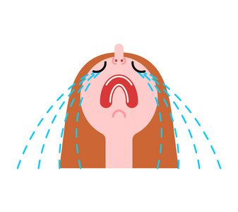 女人哭泣.眼泪从眼睛.矢量图案照片