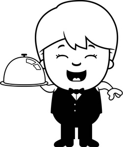 动漫小服务员托盘图片