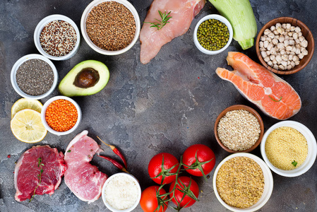 蛋白质肉类健康食品的框架包括某些蛋白质防止癌症: 肉类, 鱼, 香料