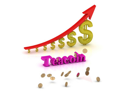 Teacoin 色泽鲜艳字母和图形增长美元