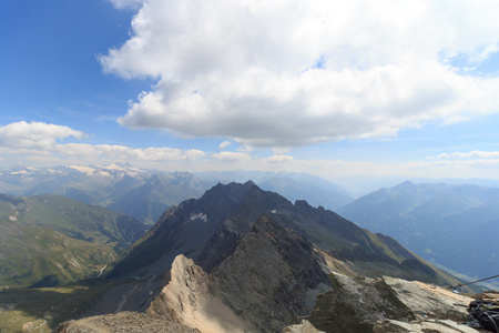 奥地利陶恩山 阿尔卑斯山冰川与大格洛克纳山的全景视图