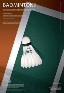 羽毛球冠军海报矢量图图片