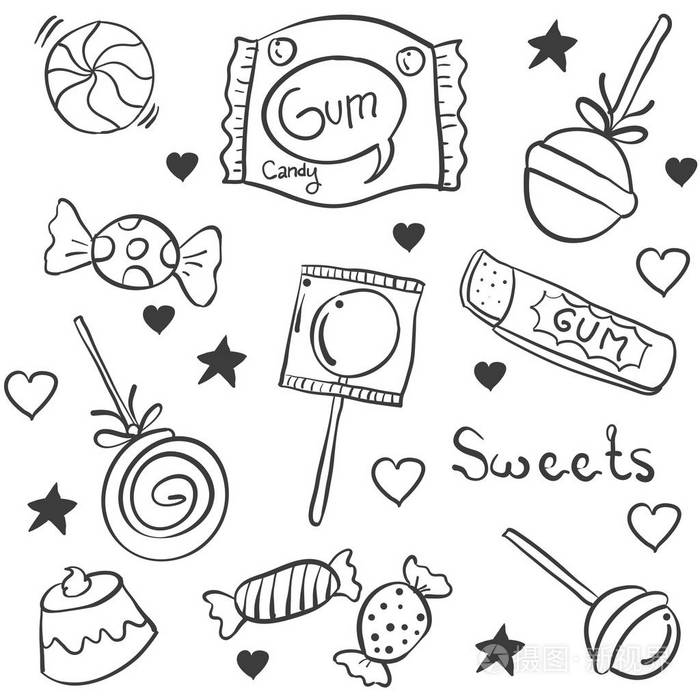 嘟嘟糖果各种手画样式