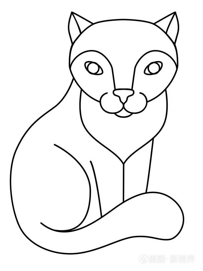 猫坐的猫线条画着色猫族的一种程式化动物猫是一个角色