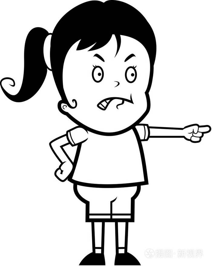 卡通生气的女孩插画-正版商用图片0pnd0h-摄图新视界