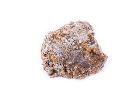 石宏矿物黄铁矿在白色背景上图片