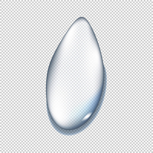 现实纯和透明水滴镶上灰色背景的阴影.矢量图照片