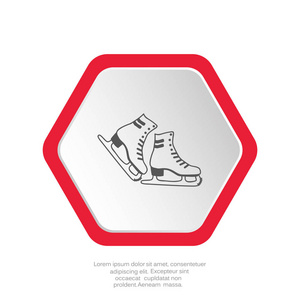 滑冰网站图标, 矢量插图