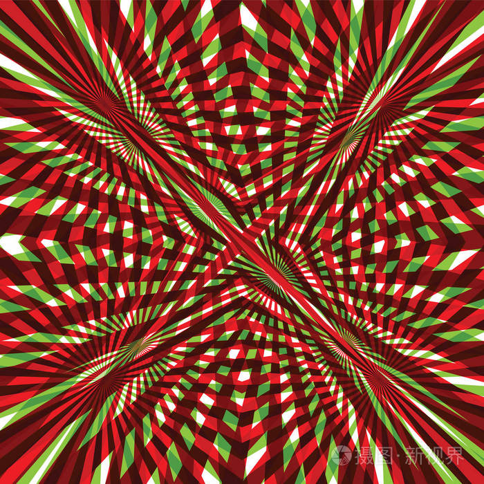 绿色和红色的抽象线条背景