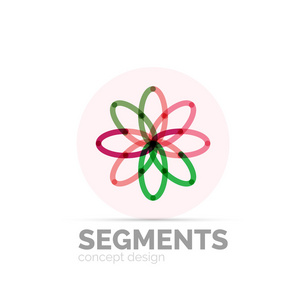 抽象几何线性时髦花卉图标 框架设计 平面样式