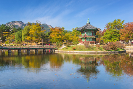 韩国首尔景福宫的秋天