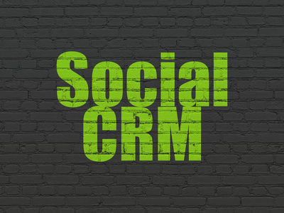 广告的概念 在背景墙上的社交型 Crm