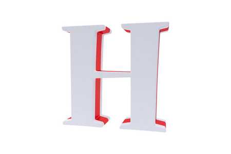 字母，孤立的白色背景上。字母 H 在白色背景上用糖果