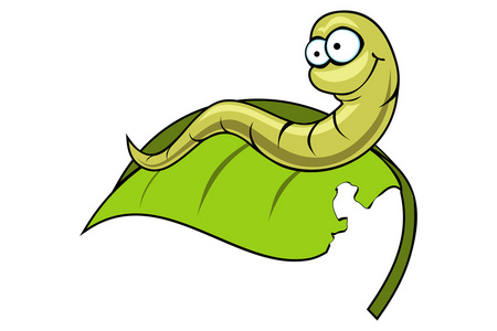 可爱的绿色蠕虫病毒