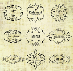 标签设置菜单的餐馆和咖啡馆里