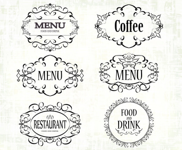 标签设置菜单的餐馆和咖啡馆里