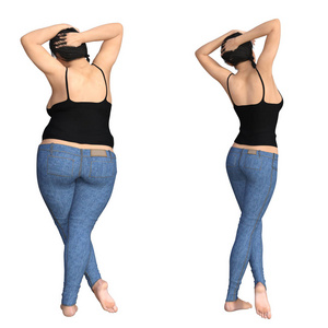 肥胖超重肥胖女性 vs 苗条适合健康的饮食习惯照片