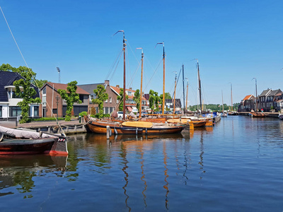 港口从历史 Spakenburg 在农村从荷兰