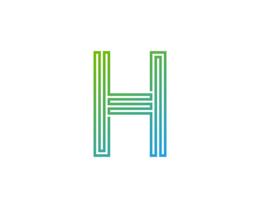 行字母 h 图标徽标设计元素