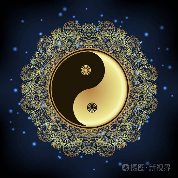 阴和阳陶曼荼罗符号.圆的装饰图案.矢量插画-正版商用图片0pntkg-摄图