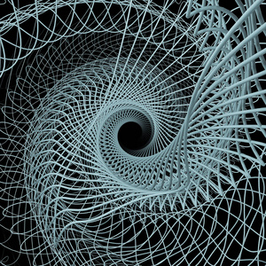 曲线轨道角在的漩涡.3d 绕中心旋转线的绘制照片