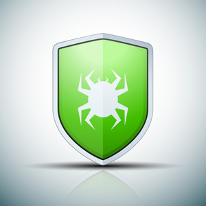 病毒保护绿色盾牌标志