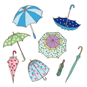 五颜六色的雨伞集合