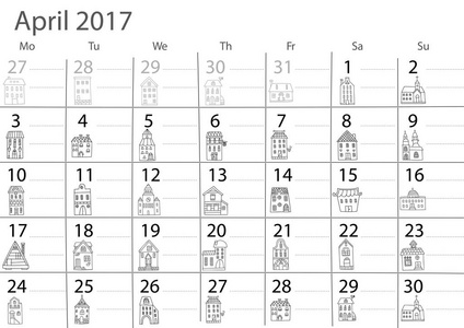 设计的 4 月日历