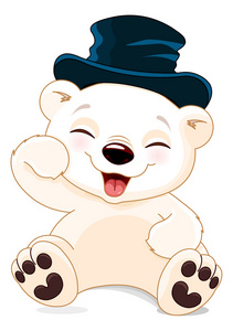 可爱的北极熊笑照片