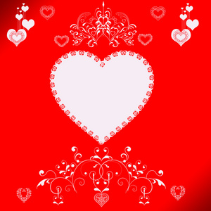 红色的心背景。恭喜婚礼和情人节
