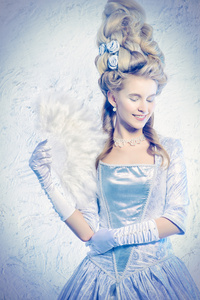 公主风格雪白的公主.巴洛克式和文艺复兴时期的风格照片