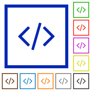编程代码框架平面图标