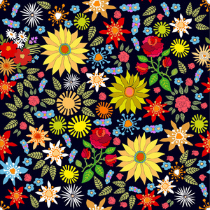 与西班牙图案鲜艳花卉边界照片