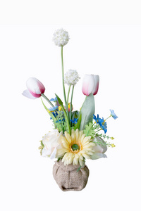在被隔绝的花瓶炫彩花卉花束安排核心